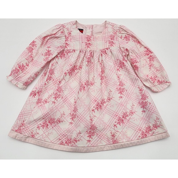 Tommy Hilfiger Other - Tommy Hilfiger Baby Girls Dress 6-12 Months Pink Floral Plaid Vintage 2004